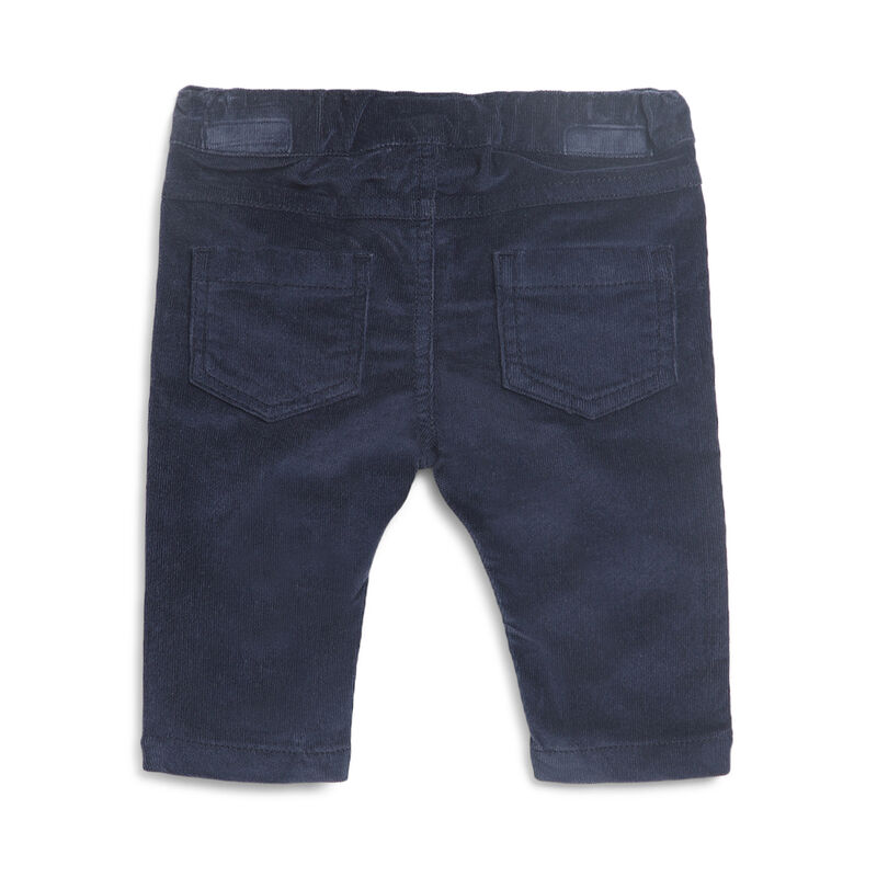 Boys Dark Blue Corduroy Long Trousers image number 1